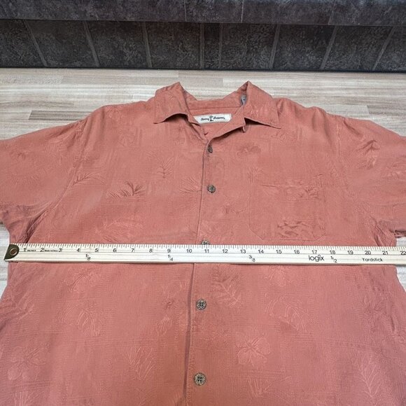 Tommy Bahama Shirt Mens Medium Silk Orange Short Sleeve Hawaiian Camp Mens M - Picture 9 of 13